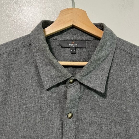 Mountain Ridge Men’s XL Gray Flannel Button-Up Shirt – Classic Casual Style - Picture 9 of 13